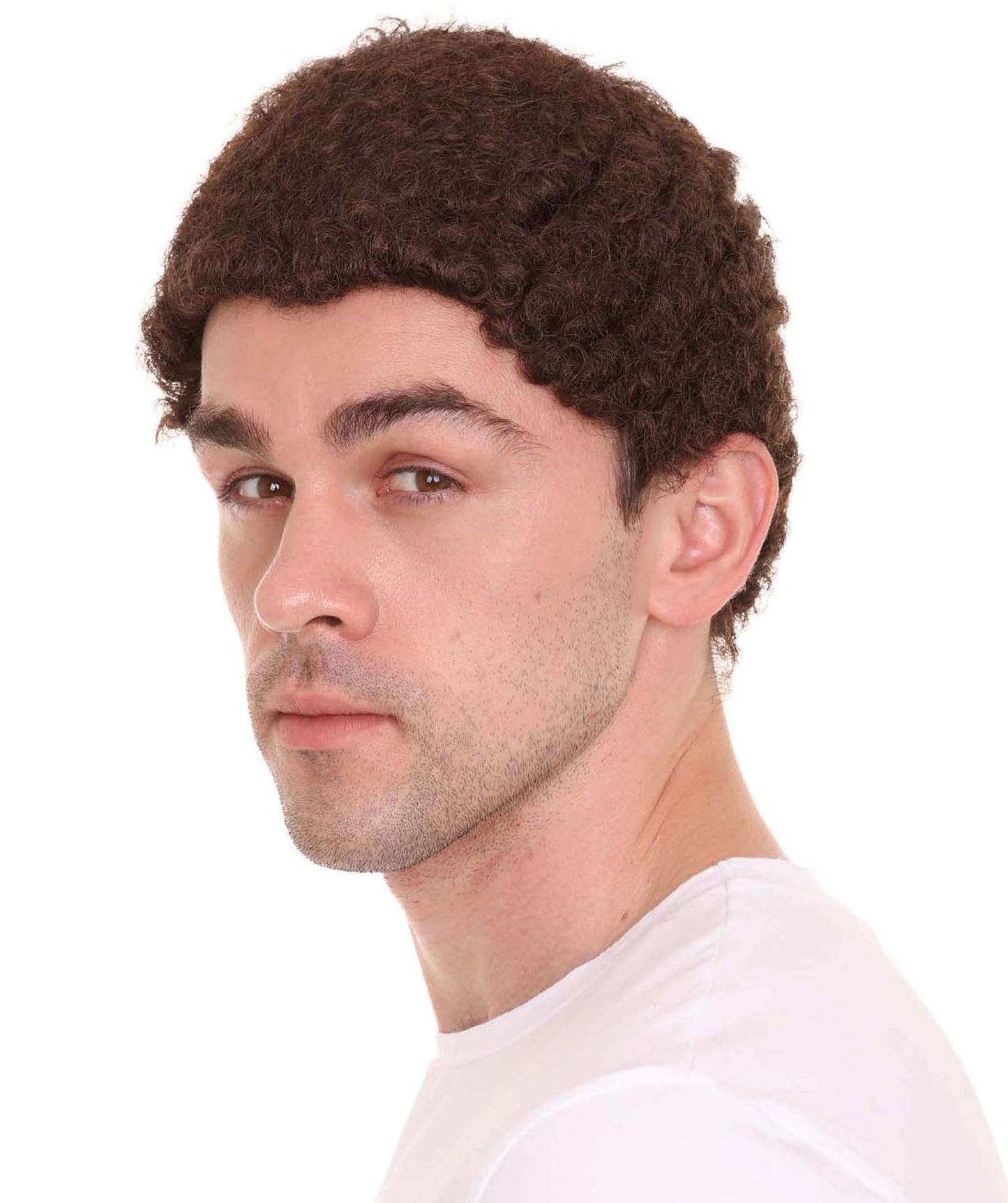 Wigs2you ハロウィンパーティー プレミアム メンズ H-617 コウノトリ アフロウィッグ ダークブラウン色
