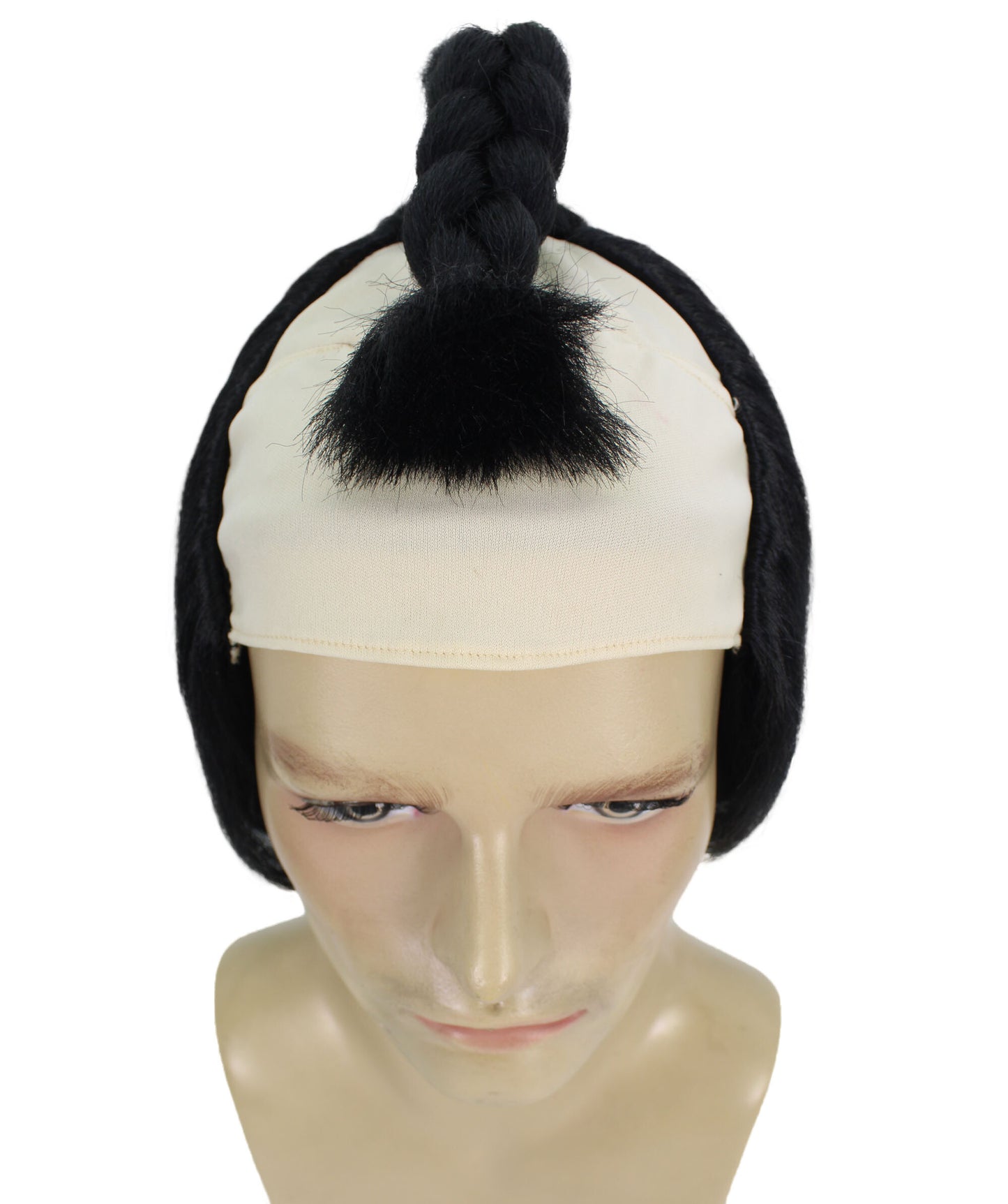 メンズ H-6094 ショート ブラック 日本の戦士ウィッグ コスプレに最適 難燃性合成繊維