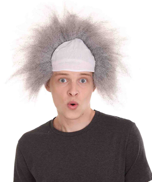 ハロウィンパーティープレミアム メンズ H-3586 ハーフ ボールド ヘッド ショート ウィッグ グレイ