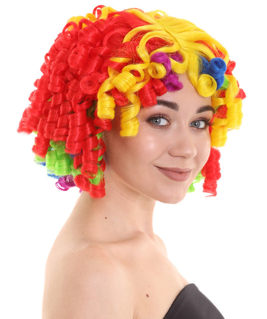 ウィメンズ カラフル キューティーパイ カーリー クラウンウィッグ H-4726 マルチカラー クラウンウィッグ プレミアム 通気性抜群 キャップレスキャップ