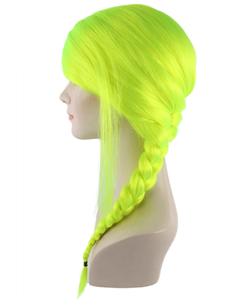 Wigs2you ハロウィン パーティー プレミアム レディース H-1189 快適なフィット感のネオングリーン編み込みウィッグ