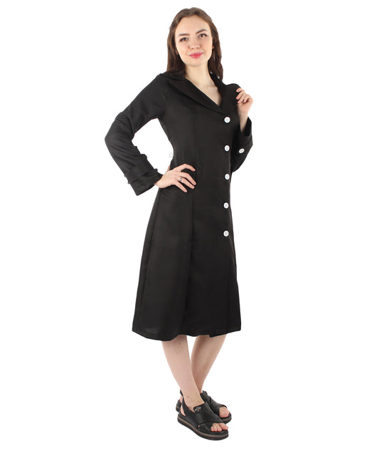 女性用 JCP-061_3 アンチヴィラン スパイ トレンチコート プレミアム ハロウィン ブラック コスプレ コスチューム