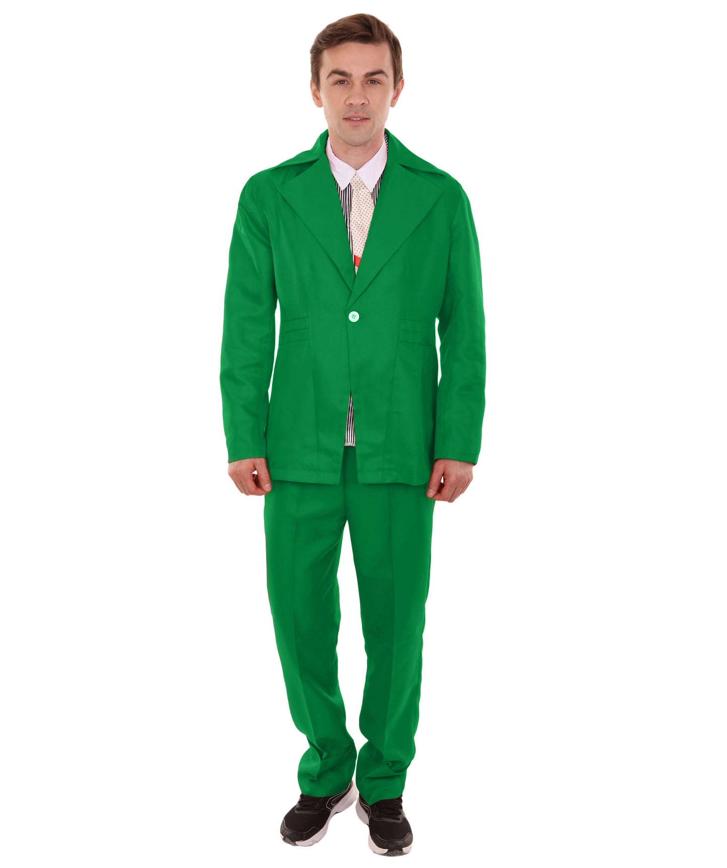 男性用 JCP-002_1 70'sロックスター スーツ コスチューム ディッキーとタイ付き プレミアム グリーン ハロウィンコスチューム