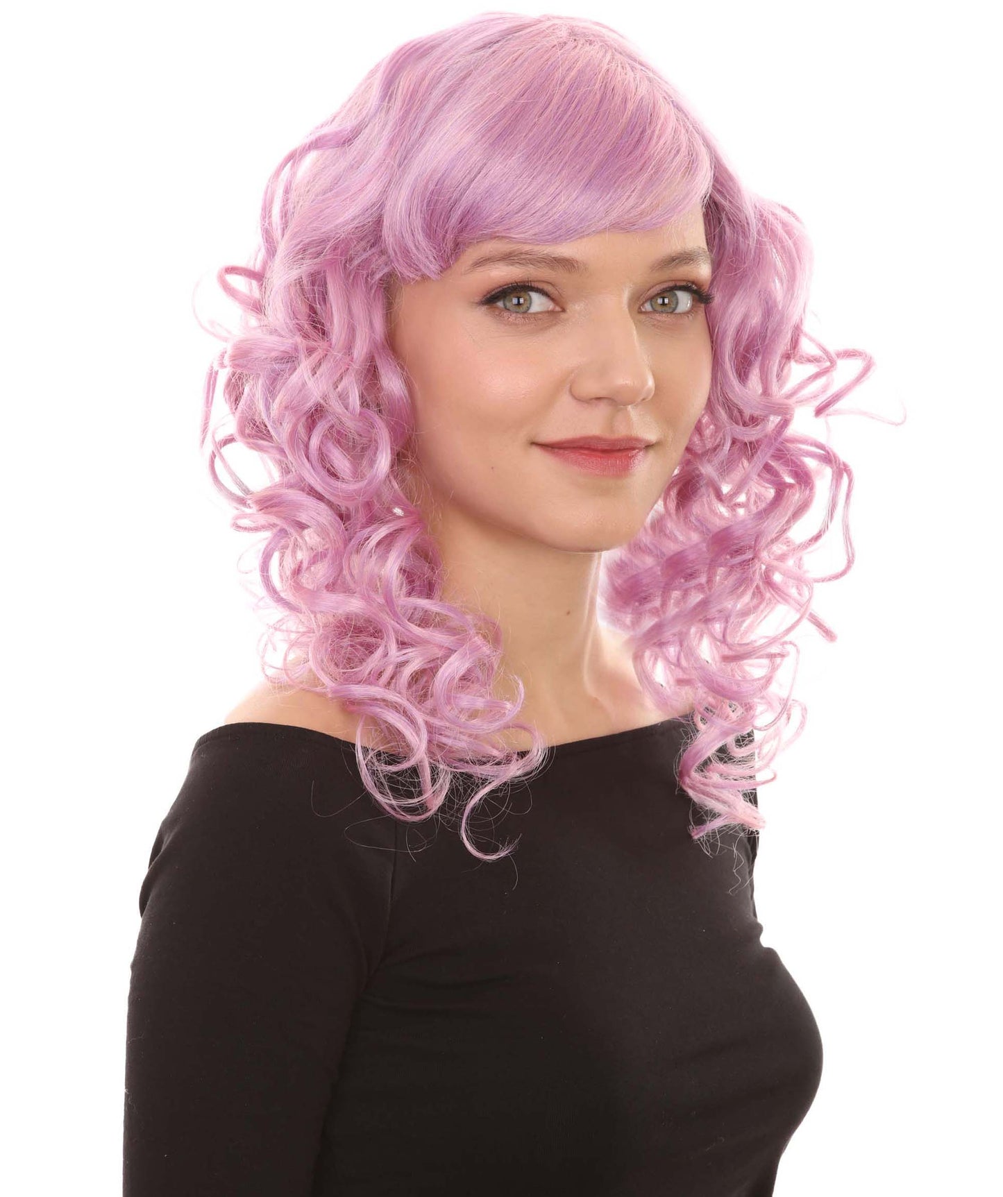 Wigs2you ハロウィンパーティープレミアムレディース H-1011 着用しやすい ベラウィッグ Lt ピンク色