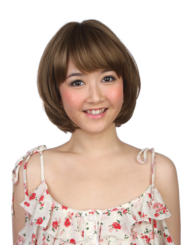 "耐熱商品☆ショートウィッグ☆カワイさ満点ボブスタイル☆小顔効果抜群! アレンジ自由 ウィッグネット付き♪ W-760 "