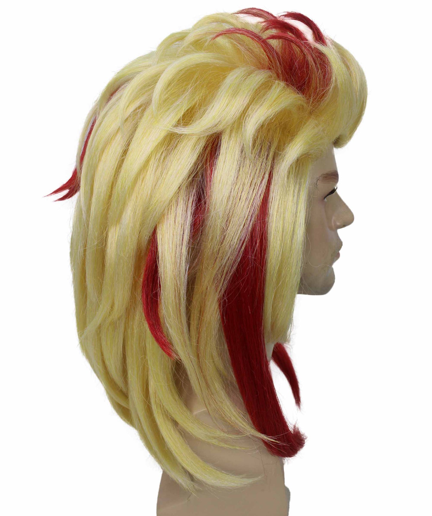 ハロウィンパーティ プレミアムメンズ H-5654 アニメデーモンハンター イエロー&レッドフレイムヘアウィッグ 合成繊維の髪