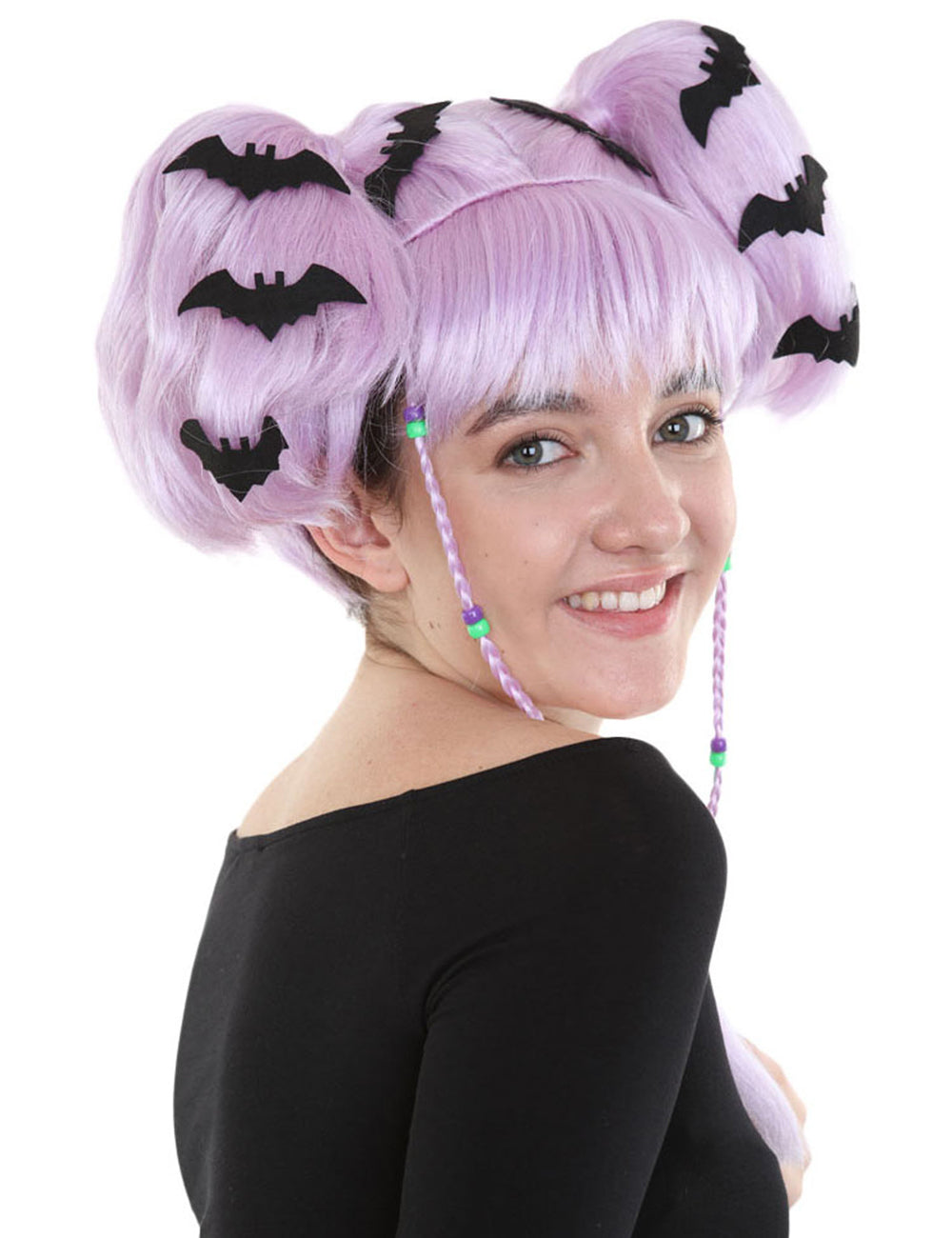 Wigs2you ハロウィンパーティー プレミアム レディース H-711 バットエンジェルウィッグ Lt パープルカラー
