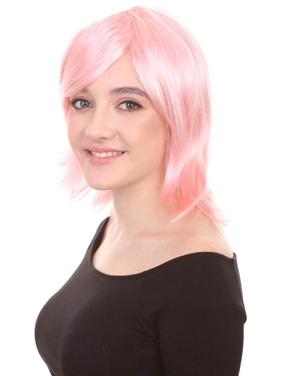 Wigs2you ハロウィン パーティー プレミアム H-1428 簡単に着用でき 快適なフィット感の女性ショート Lt ピンクウィッグ
