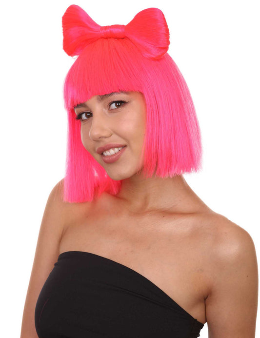 Wigs2you ハロウィン パーティー プレミアム レディース H-1656 簡単に着用でき 非常に快適なネオンピンクの蝶ウィッグ