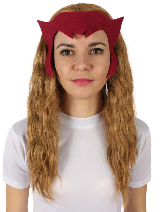 ハロウィンとパーティ プレミアムレディース スーパーヒーローウィッチ ワンダ ゴールデンブロンドウィッグ H-5677