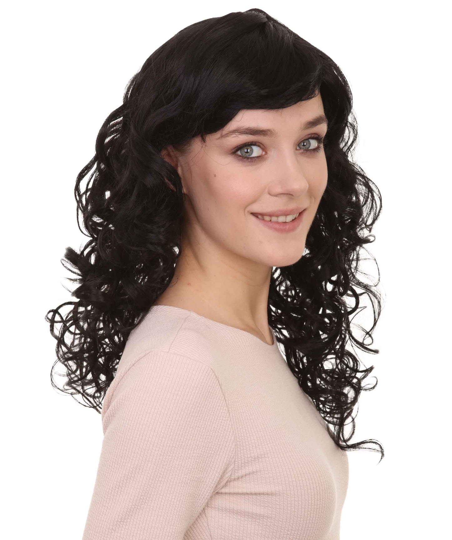 Wigs2you ハロウィンパーティープレミアムレディース H-1013 着用しやすい ベラウィッグ ブラックカラー