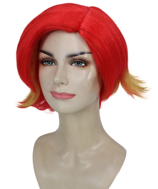 大人女性用 H-6294 映画ヒーロー オレンジ ショートボブ ウィッグ コスプレウィッグ 難燃性合成繊維