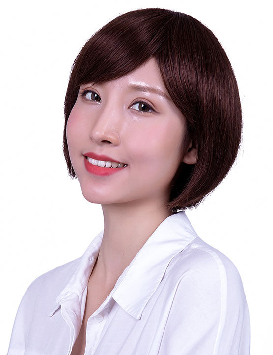 30歳〜40歳 若者の短い HT-019 100% ヒューマンヘア ナチュラルエレガンス ハンドタイド ヒューマンヘア束