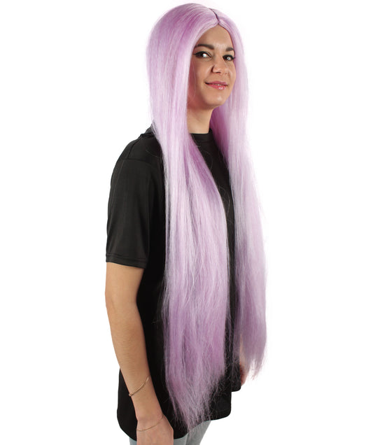 女性 36インチ 超長いウィッグ ライトパープル H-5379_11 バングなし コスプレ衣装の髪ウィッグ