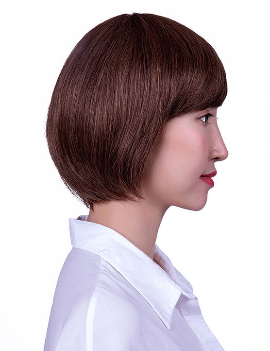 30歳〜40歳 若者の短い HT-019 100% ヒューマンヘア ナチュラルエレガンス ハンドタイド ヒューマンヘア束