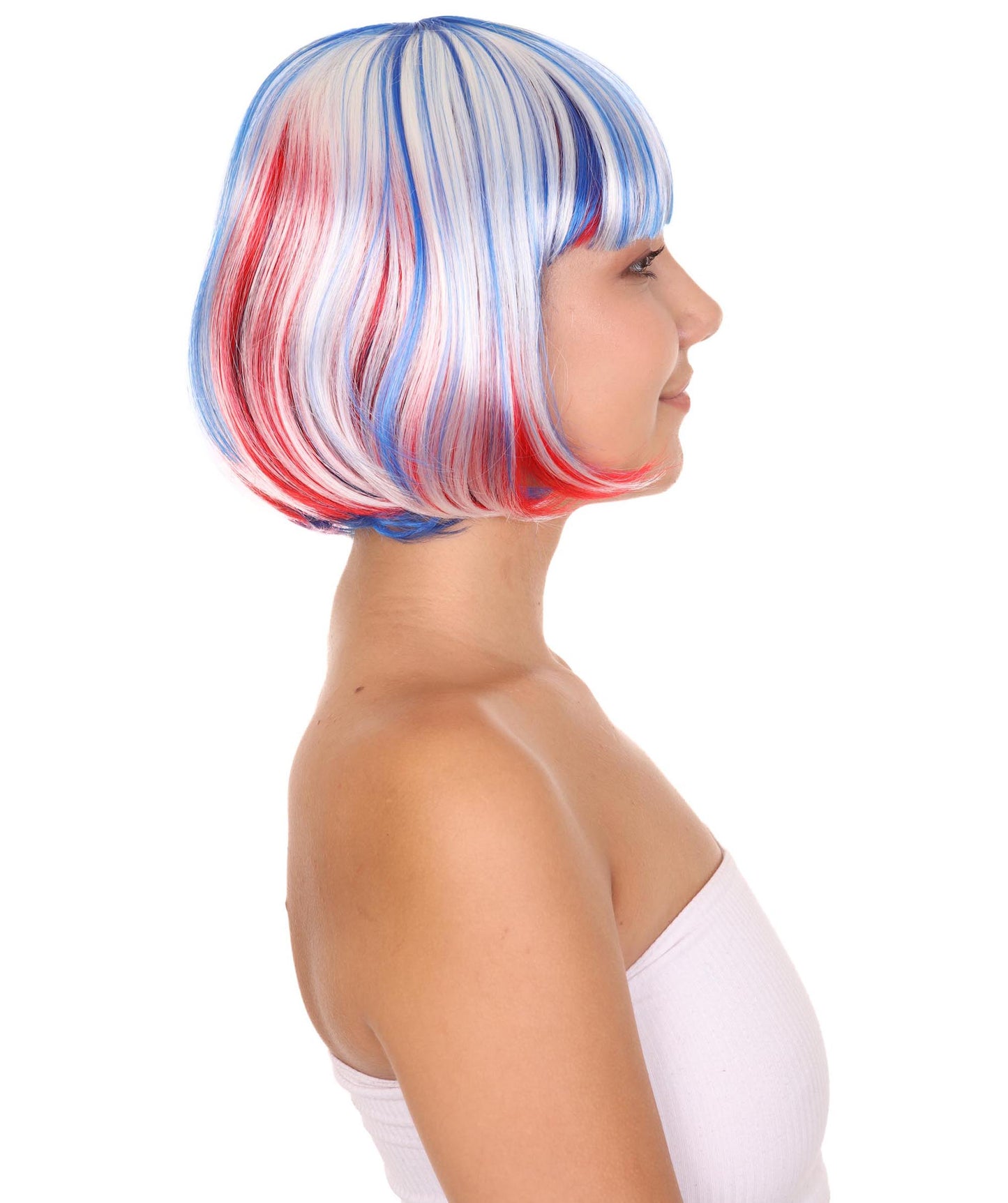 Wigs2youハロウィンパーティープレミアムレディースH-1928 着けやすい 非常に快適 パトリオティックボブウィッグ1