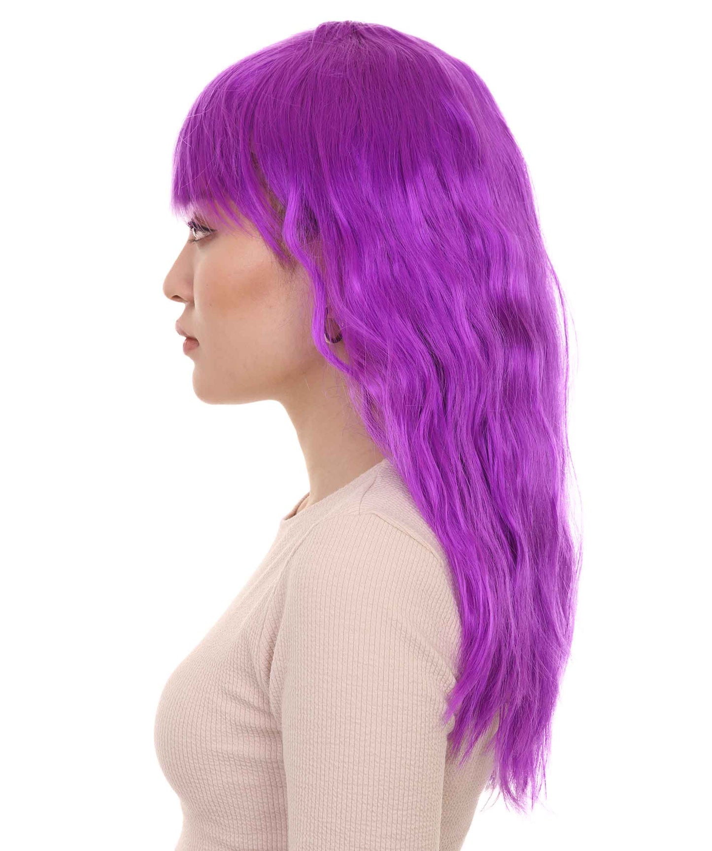 Wigs2you ハロウィンパーティープレミアムレディース H-1770 着け心地が良い とても快適 グラマラマ ネオンパープルウィッグ