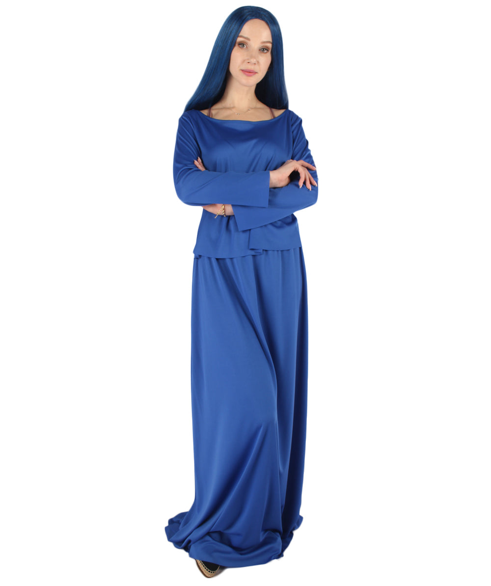 女性用 JCP-066_3 シンプル スカイブルー ドレス ハンドメイド コスプレ コスチューム バッグとボンネット付き