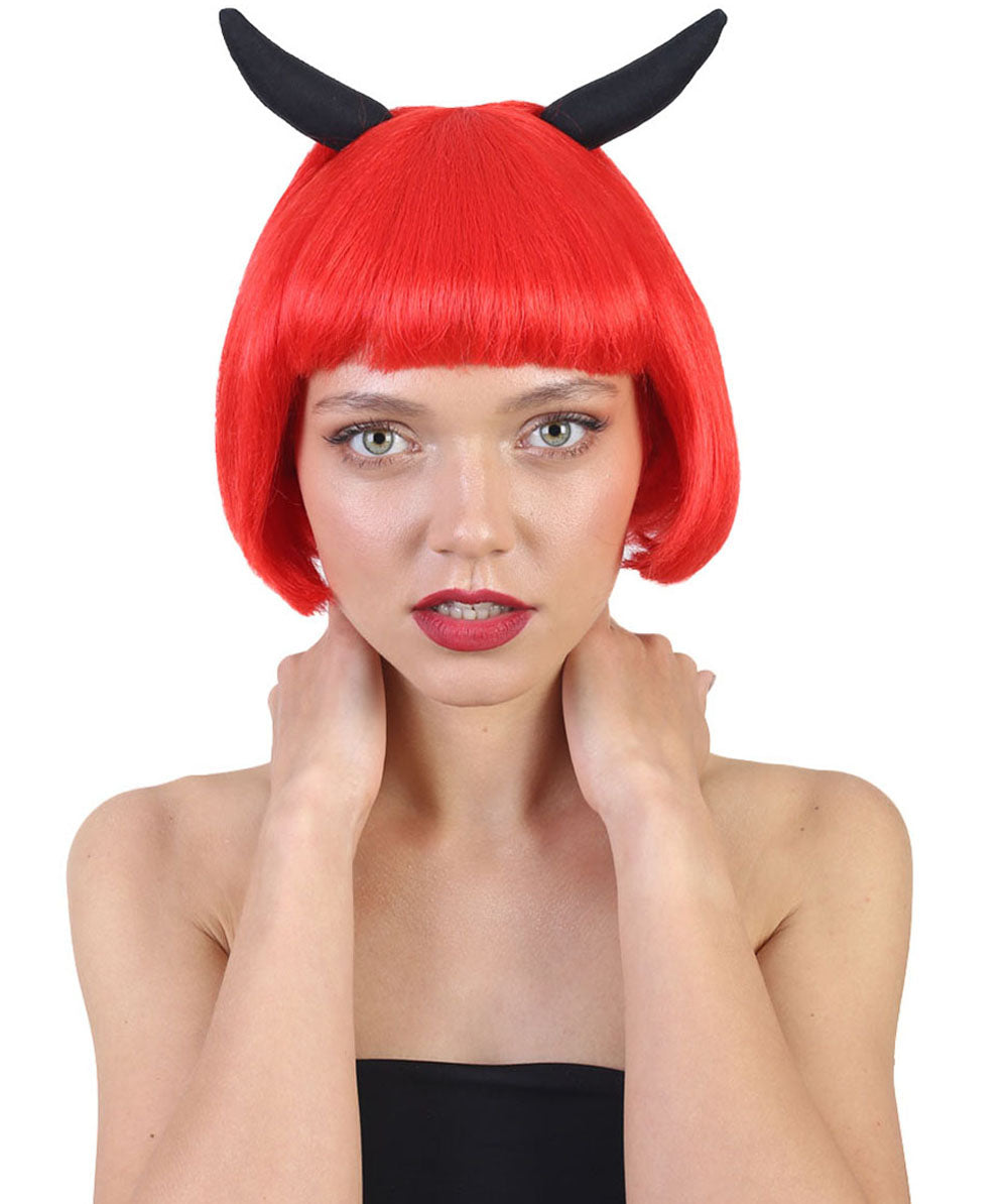 角付きデビルウィッグ H-2601 ソフト合成繊維 妖艶なエレガンス 豪華なレディースウィッグの世界を解き明かす