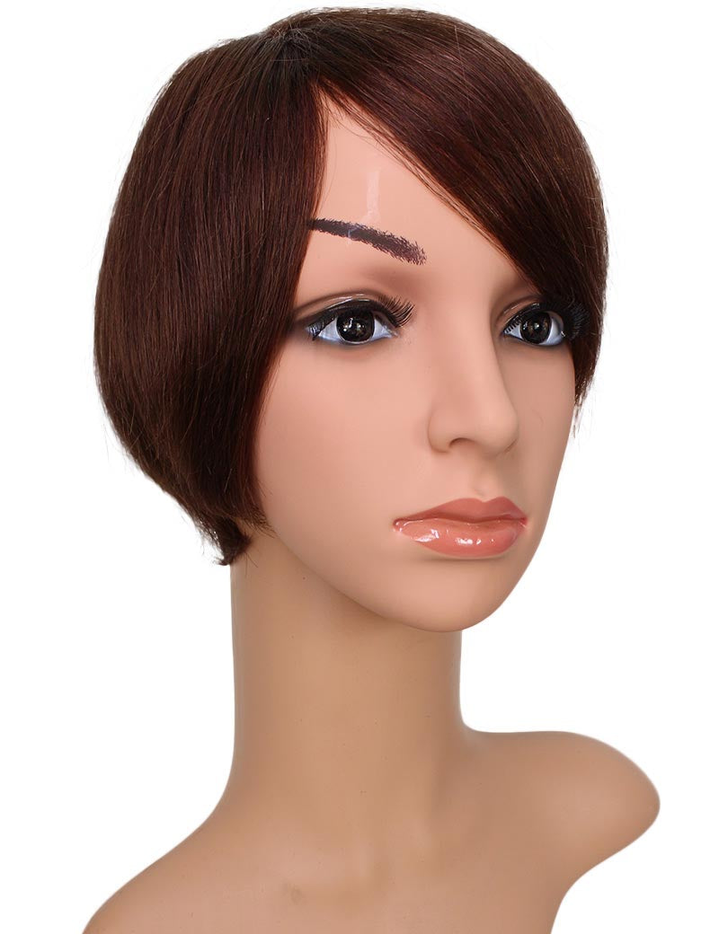 30歳〜40歳 若者の短い HT-018 100% ヒューマンヘア ナチュラルエレガンス ハンドタイド ヒューマンヘア束