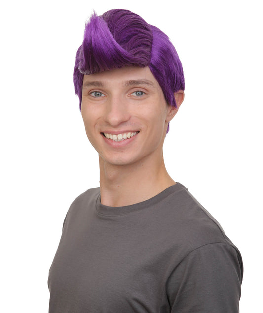 メンズ H-6044 アニメ映画レック インターネット アシスタント キャラクター ショート パープル ウィッグ 難燃性合成繊維