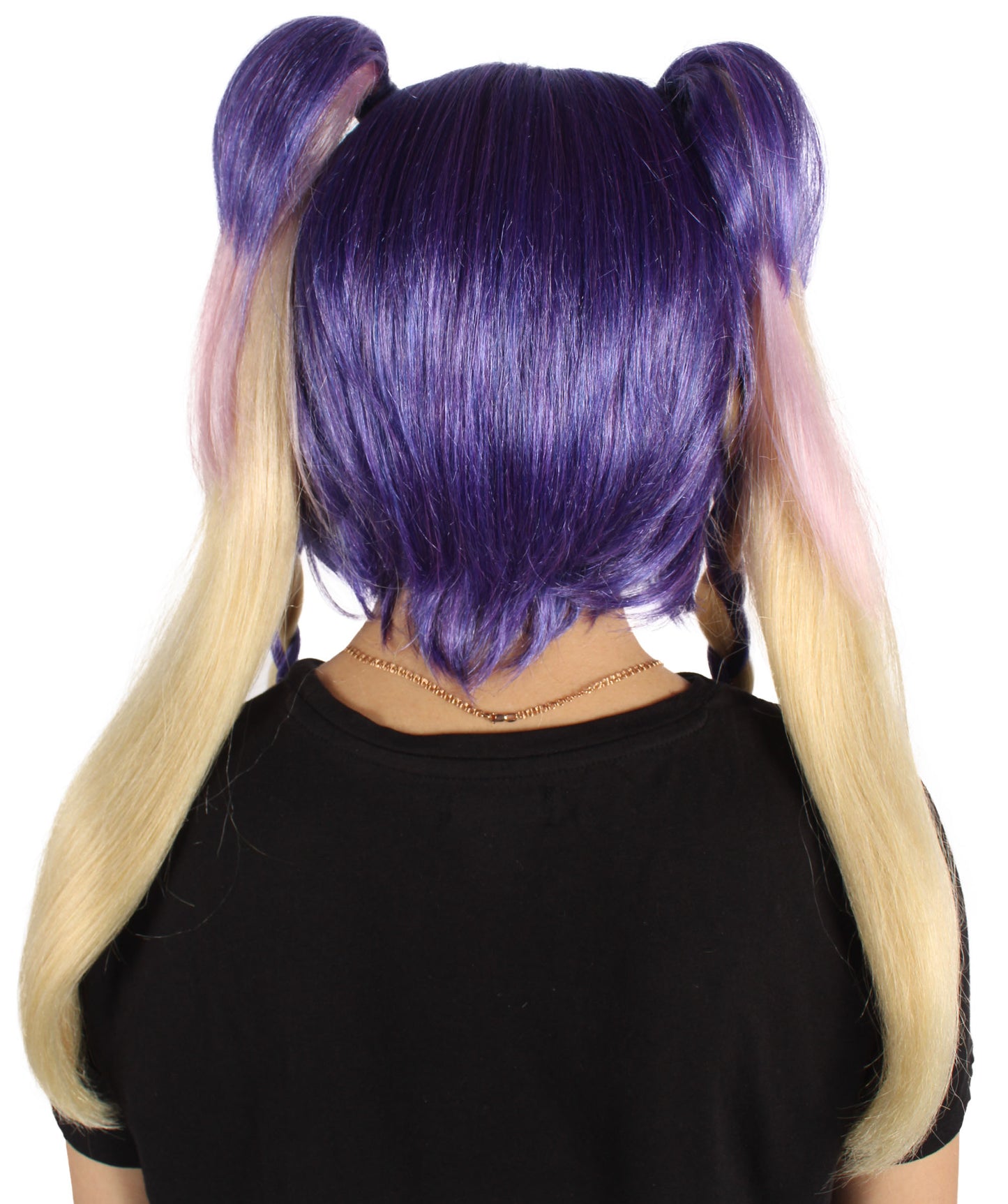 Wigs2you H-6926 レディース パープル&ブロンド ダブルポニーテールウィッグ|コスプレウィッグ|難燃性合成繊維