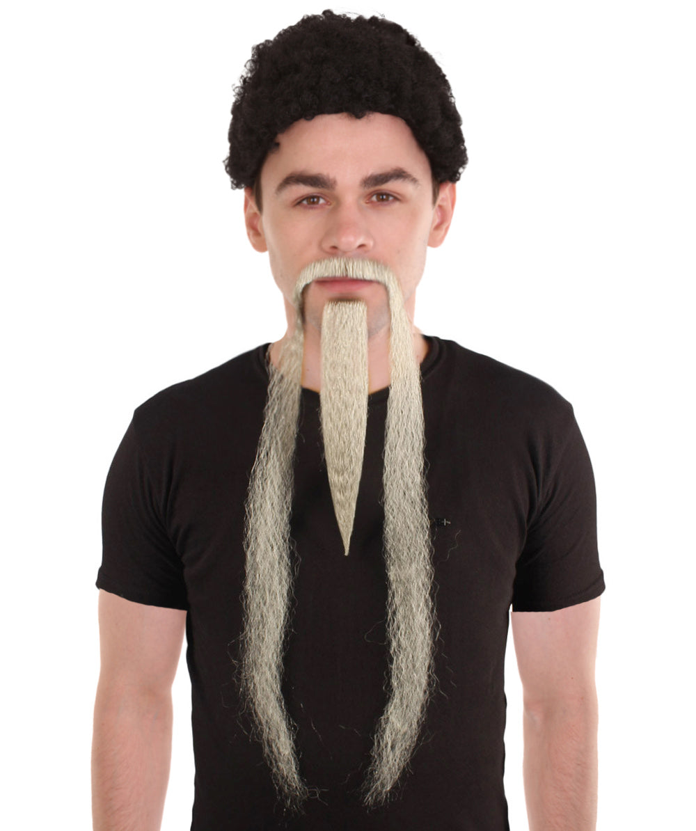 Wigs2you MU-034 エクストラロングホワイトエンペラービアード|コスプレに最適な口ひげ