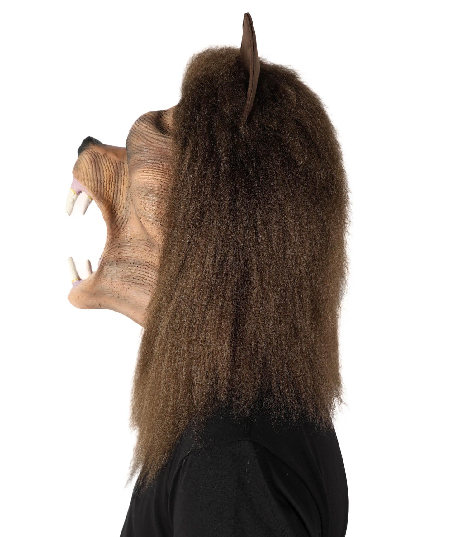 ユニセックス毛皮動物ウィッグとマスクセット H-6771BR ハロウィンやテーマパーティー用の完全な動物コスプレ