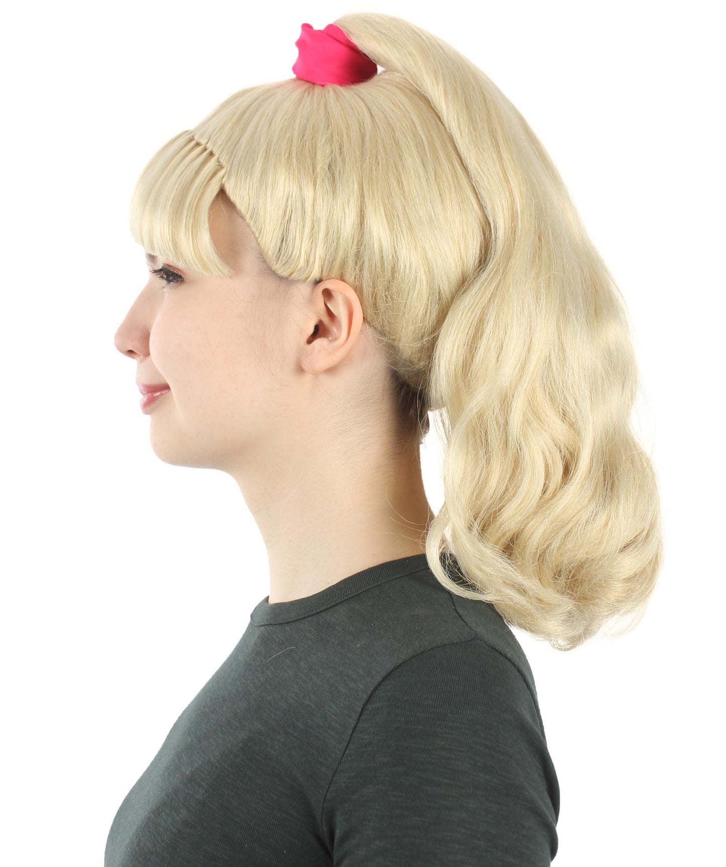 大人向け女性用 H-5799 アニメ おもちゃ ムービー ブロンド プリティ ドール ポニーテール ウィッグ ハロウィンに最適 難燃性合成ファイバー