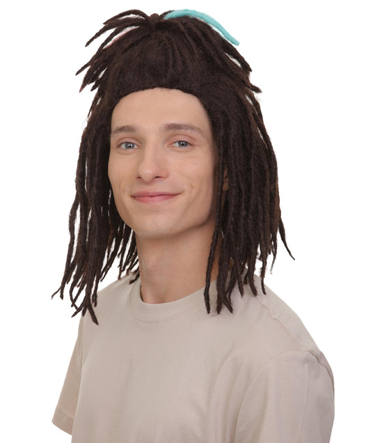 メンズ H-6079 バスケットボール スター ドレッドヘア ポニーテール ウィッグ ハロウィンやスポーツ イベントに最適、