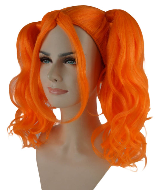 Wigs2you ハロウィンパーティー プレミアム レディース H-736 ドリー ピグテール ウィッグ パンプキン オレンジ色
