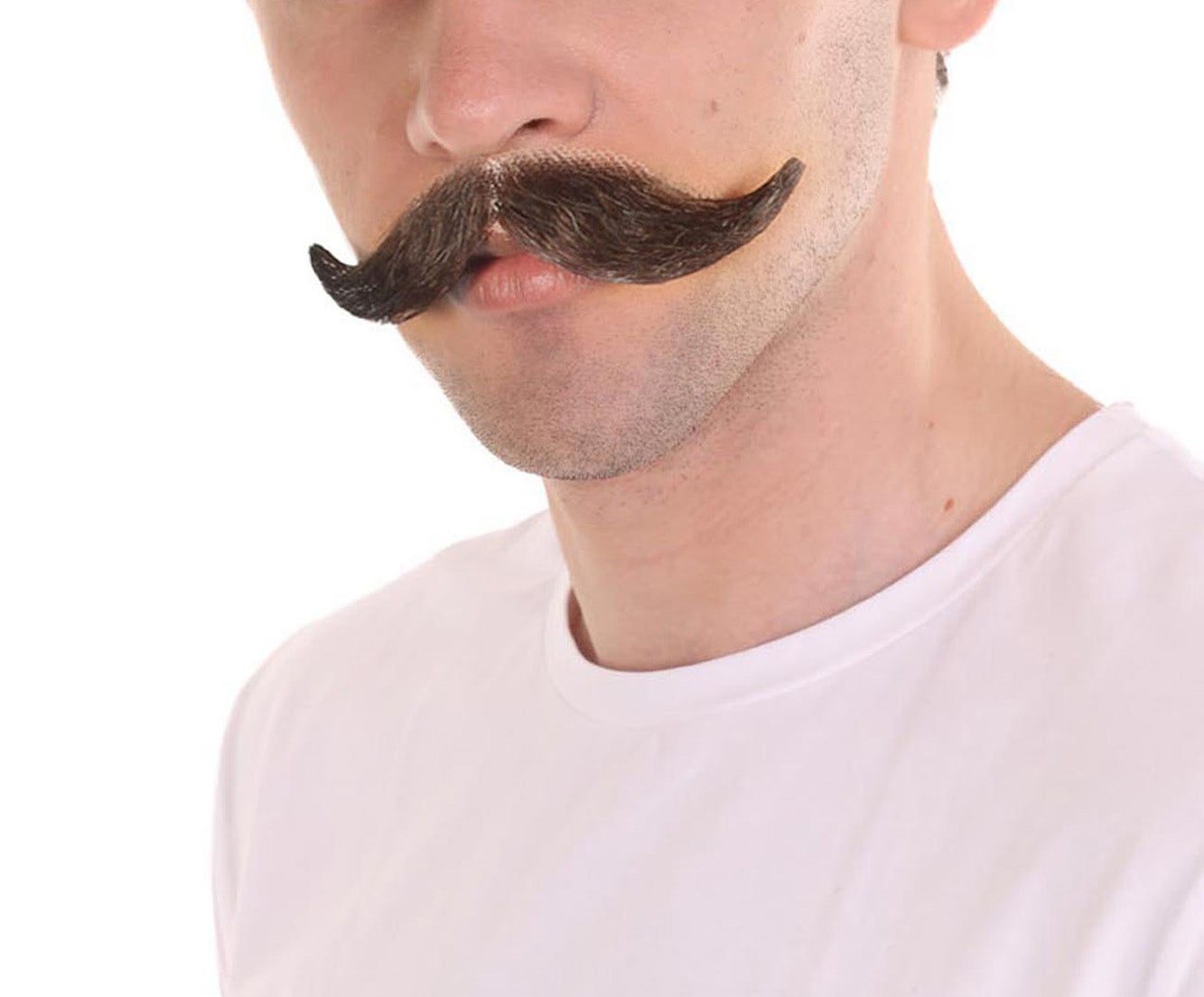 Wigs2you MU-007 メンズベストハンドルバースタイル口ひげセット | ミックスブラックコスプレひげ
