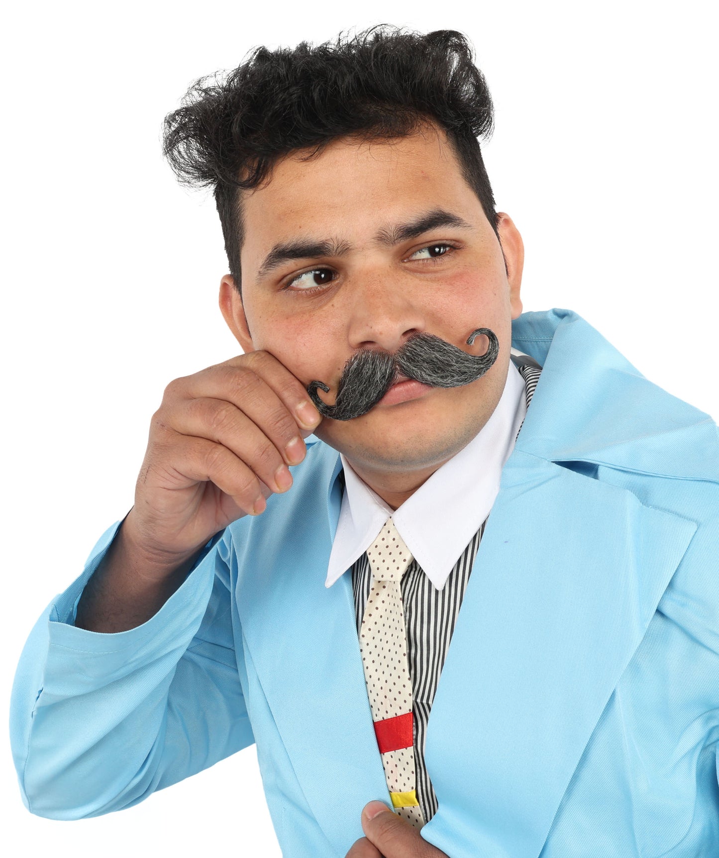 Wigs2you MU-014 メンズ ローリーフィンガーズ スタイル 口ひげセット | グレー コスプレ ひげ