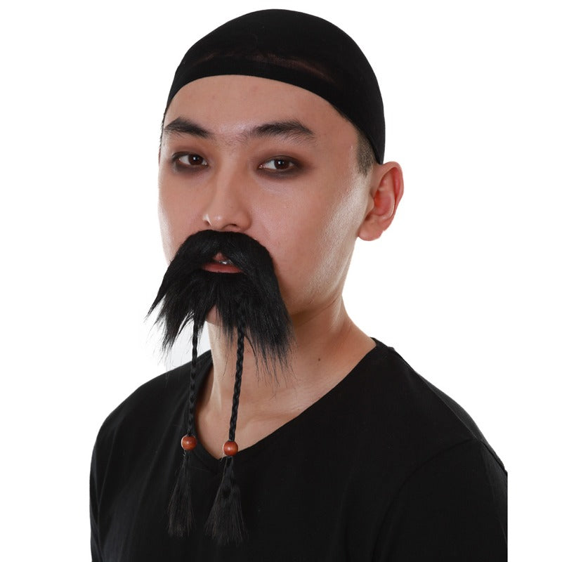Wigs2you MU-037 大人用 メンズ デラックス 海賊風 口ひげ&あごひげ コンボ | ブラックカラー 厚手 ストレート