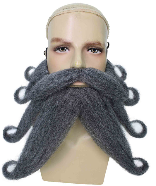 Wigs2you MU-045 大人用 メンズ ジャイアント パイレーツ デイヴィ・ジョーンズ 口ひげとあごひげ | アッシュグレー | ノベルティ つけひげ | 大人用コスチュームアクセサリー