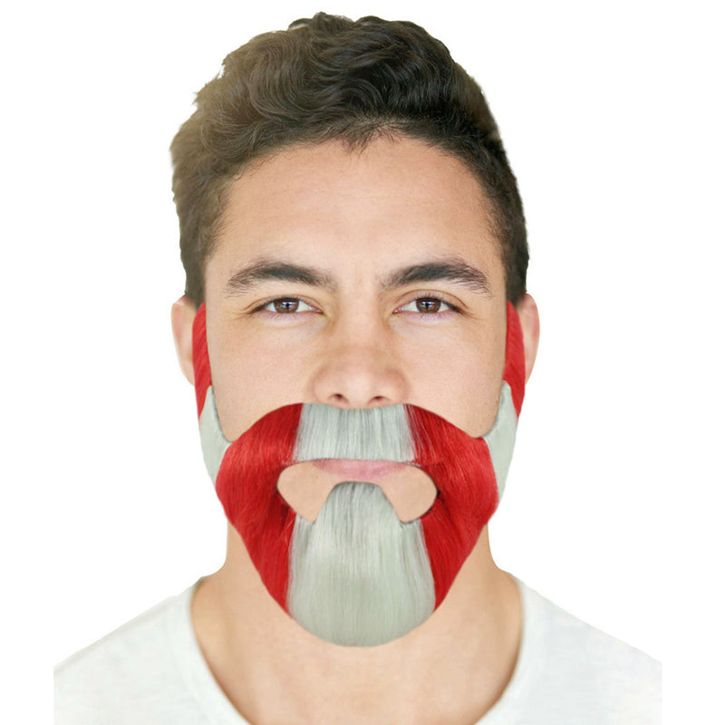 Wigs2you MU-079 メンズフルビアード&口ひげセット | レッド&ホワイト