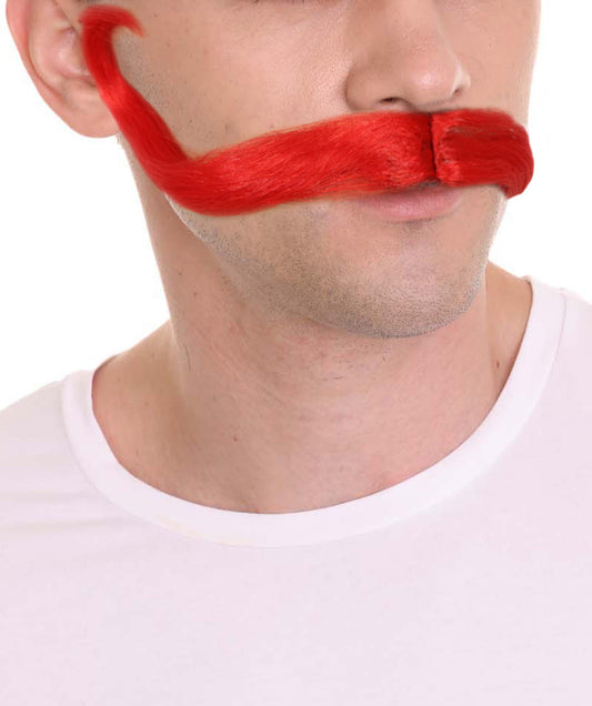 Wigs2you MU-083 トロールワールドツアー | メンズ トロール レッド ストレートハンドルバー 口ひげ