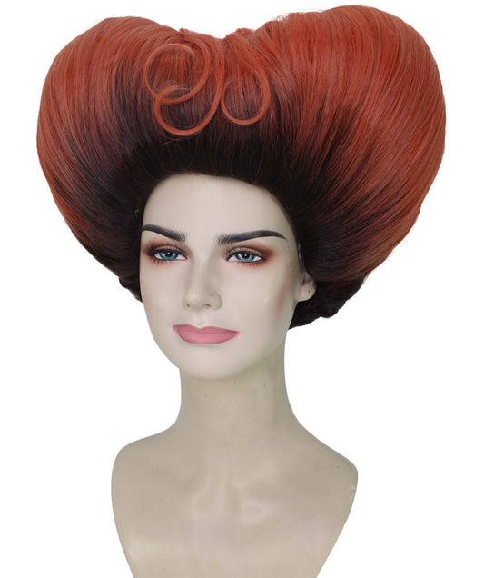 女性用 H-5979 ふわふわハート型ブラウン カナディアン ドラッグ クイーン ウィッグ ハロウィンに最適 難燃性合成繊維