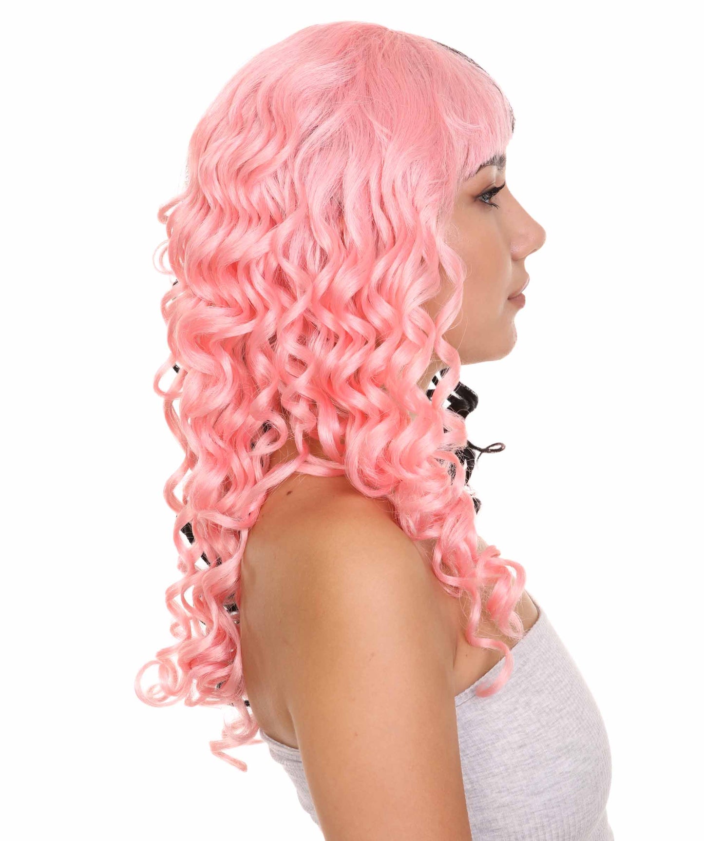 Wigs2youハロウィンパーティープレミアムレディースH-1873 着けやすい 非常に快適 限定!Melanie Martinezピンクと黒のコスプレウィッグ