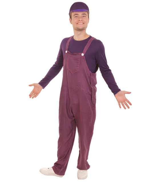 大人向け男性用 JCO-119 パープル バッド プランバー 3ピース コスチューム マルチカラー ハロウィン コスチューム