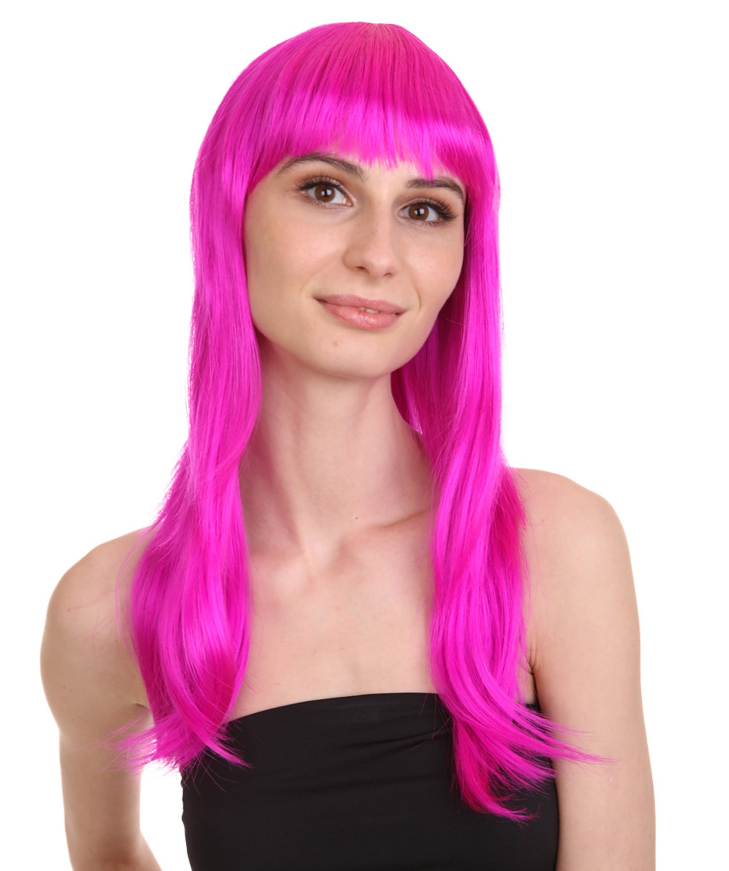 Wigs2you ハロウィン パーティー プレミアム レディース H-1071 とても快適なグラマー グリーン ウィッグ ネオン フューシャ カラー