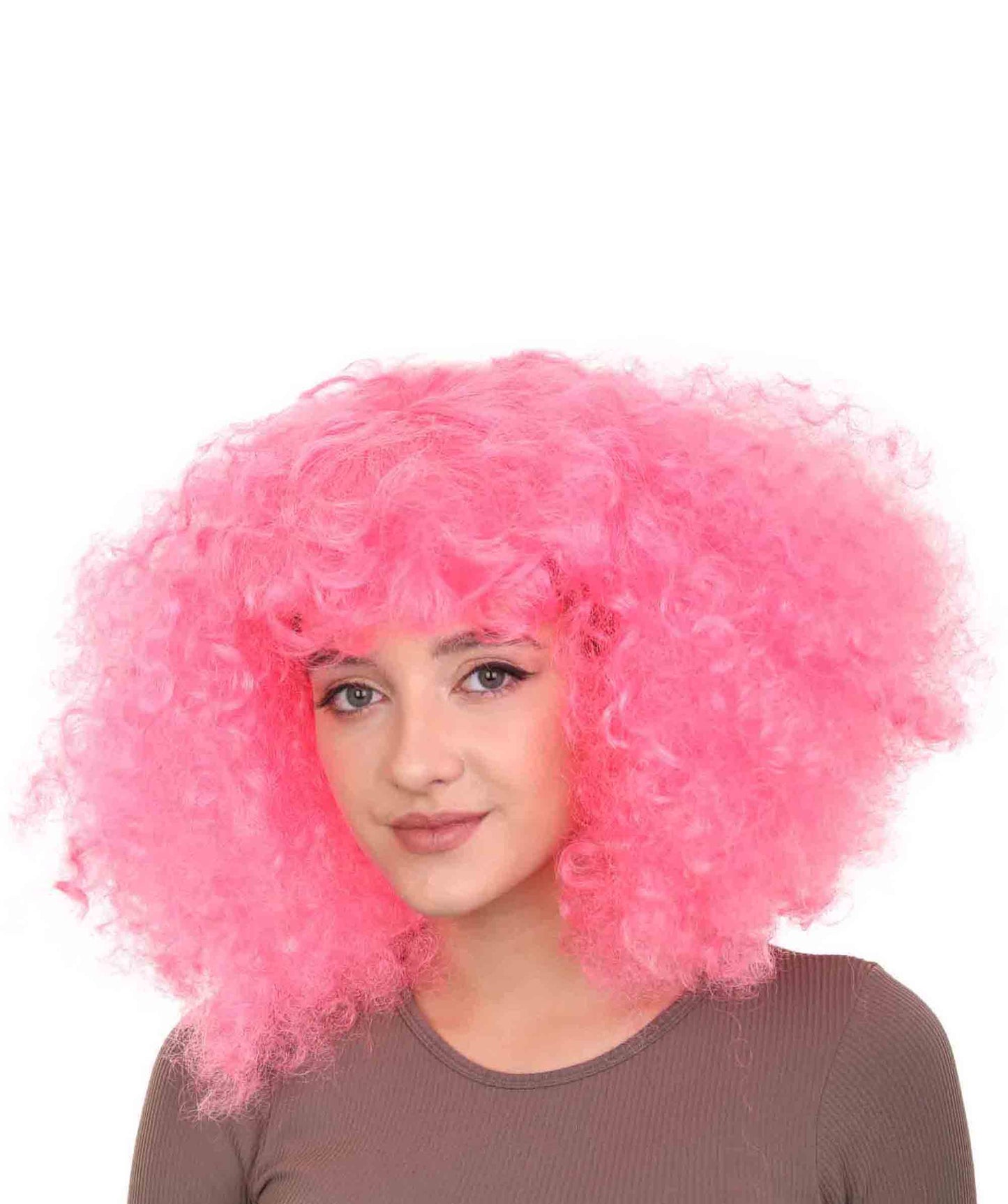 ウィメン ピンキーアフロウィッグ H-3845 日本の女優アフロウィッグ プレミアム 通気性の良い キャップレスキャップ