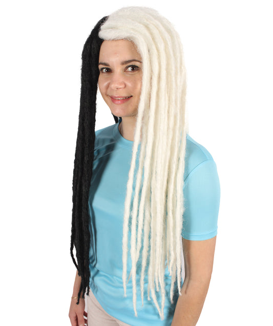 大人女性 H-6328 ロング マルチカラー ドレッドロック ウィッグ ダークルーツ マルチカラーオプション 難燃性合成繊維