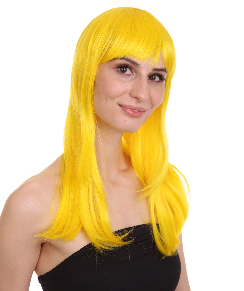 Wigs2you ハロウィン パーティー プレミアム レディース H-1042 とても快適なグラマー グリーンウィッグ イエローカラー