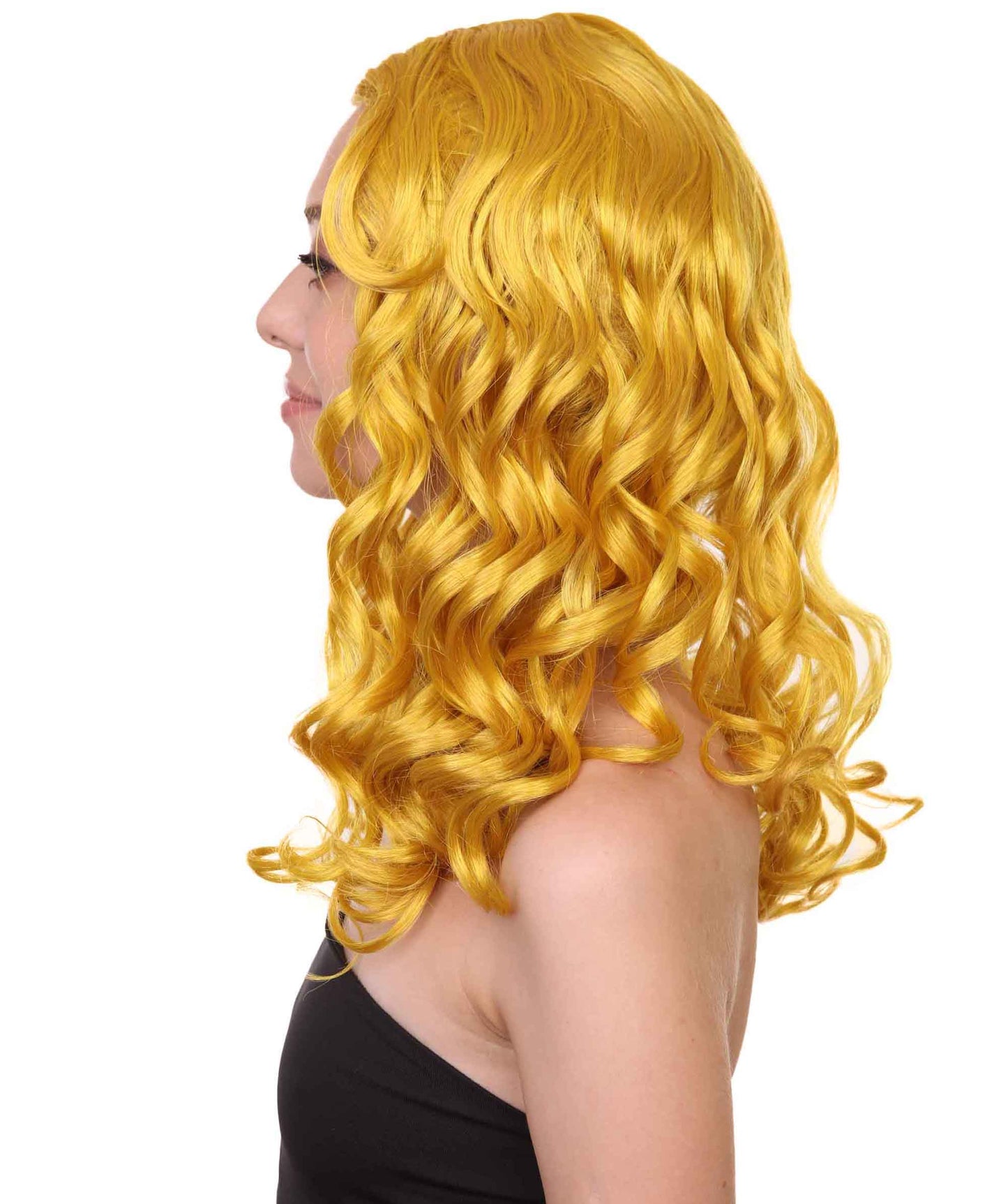 Wigs2you ハロウィンパーティー プレミアム レディース H-1105 とっても着け心地の良いアリスウィッグ 鏡の国のアリス ゴールドカラー