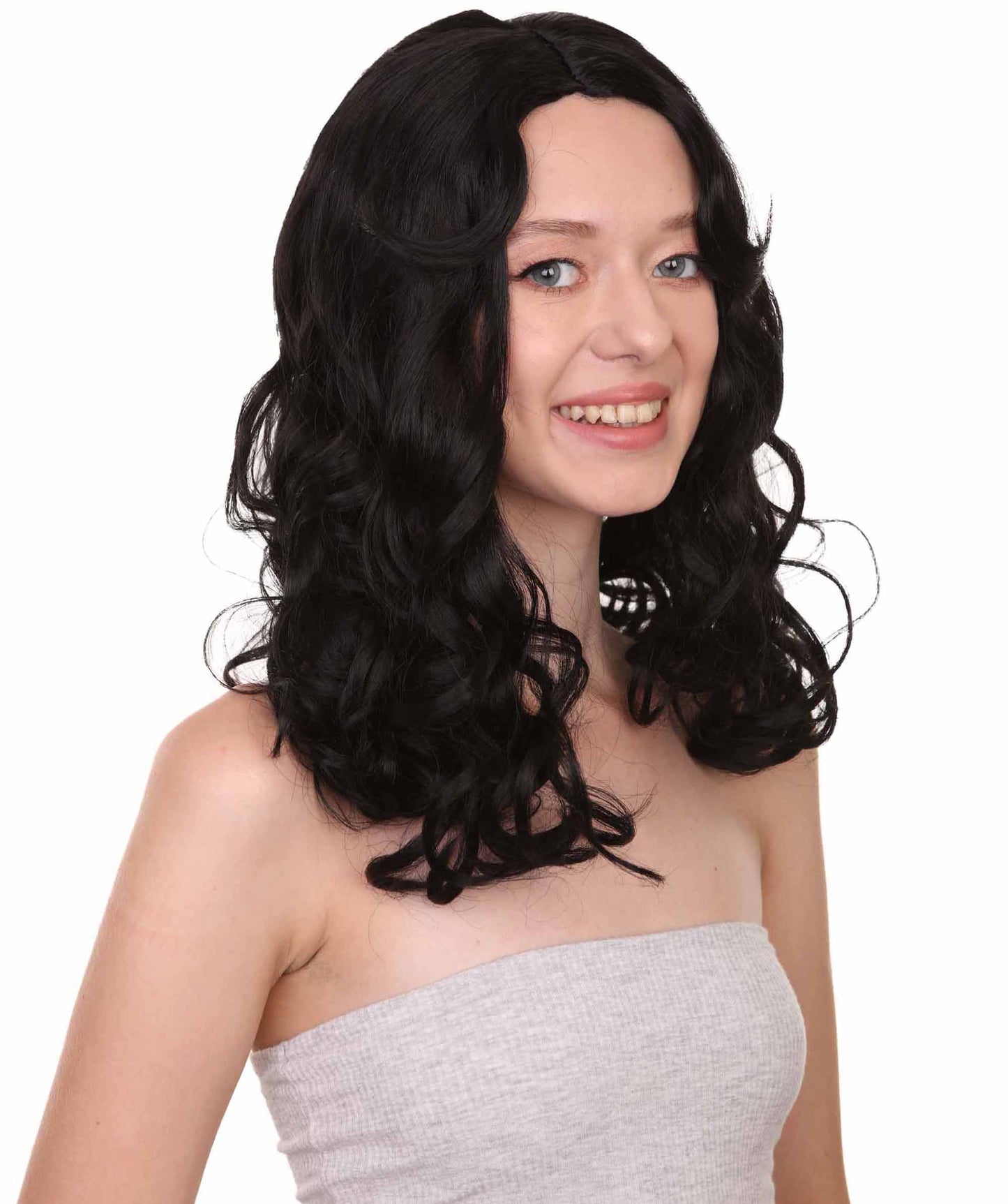 Wigs2you ハロウィンパーティープレミアムレディース H-1097 とても快適なアリスウィッグ 鏡の国のアリス ブラックカラー