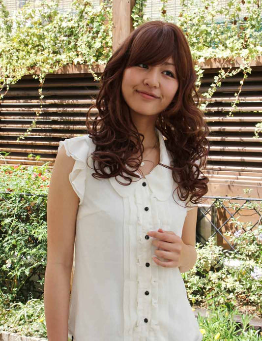 人毛100%!巻き髪ロングスタイルかつら女の子らしいスタイルならコレ! HH-121A