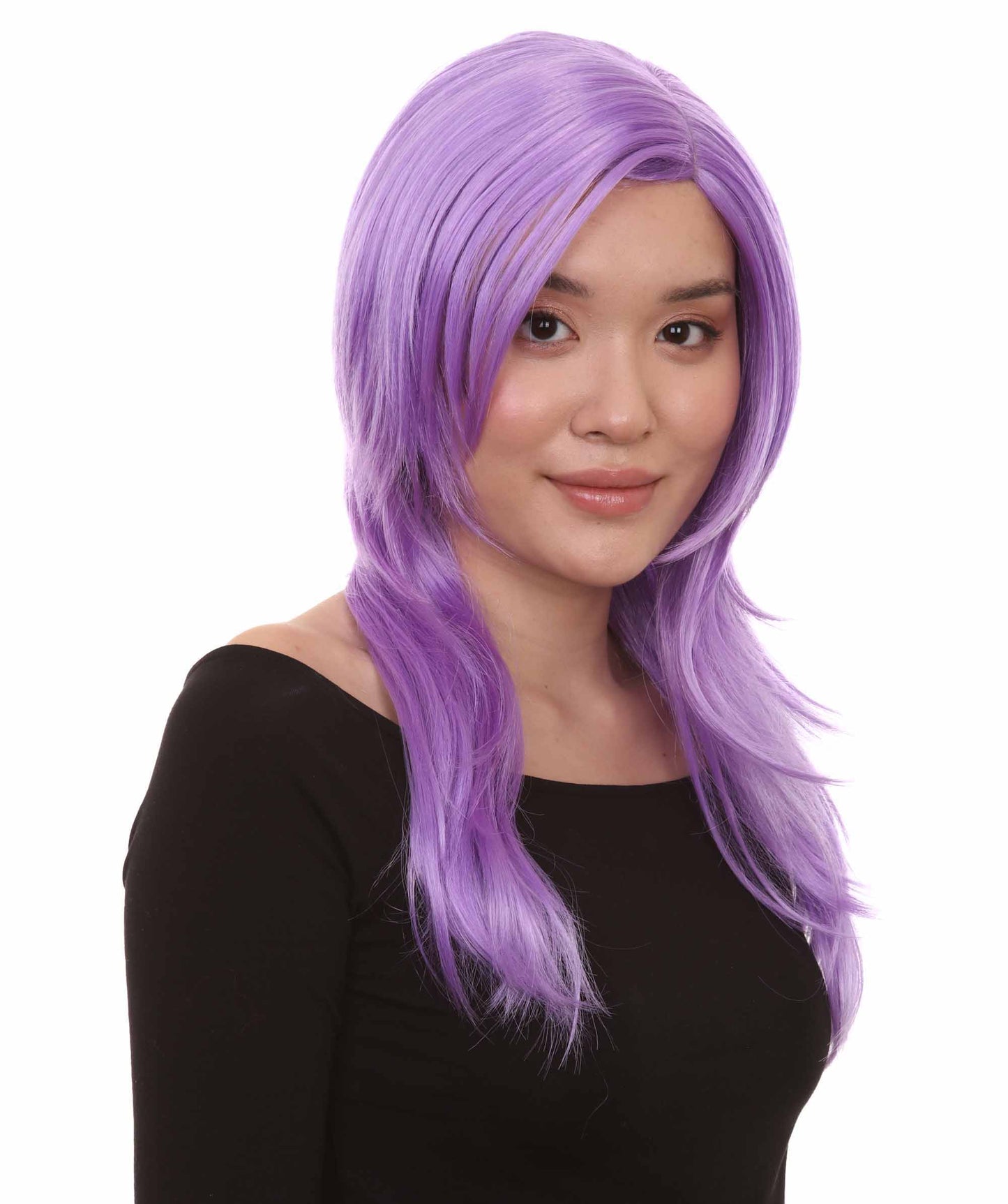 Wigs2you ハロウィンパーティープレミアム H-940 3レイヤーのパーティーガールウィッグ ライラック色