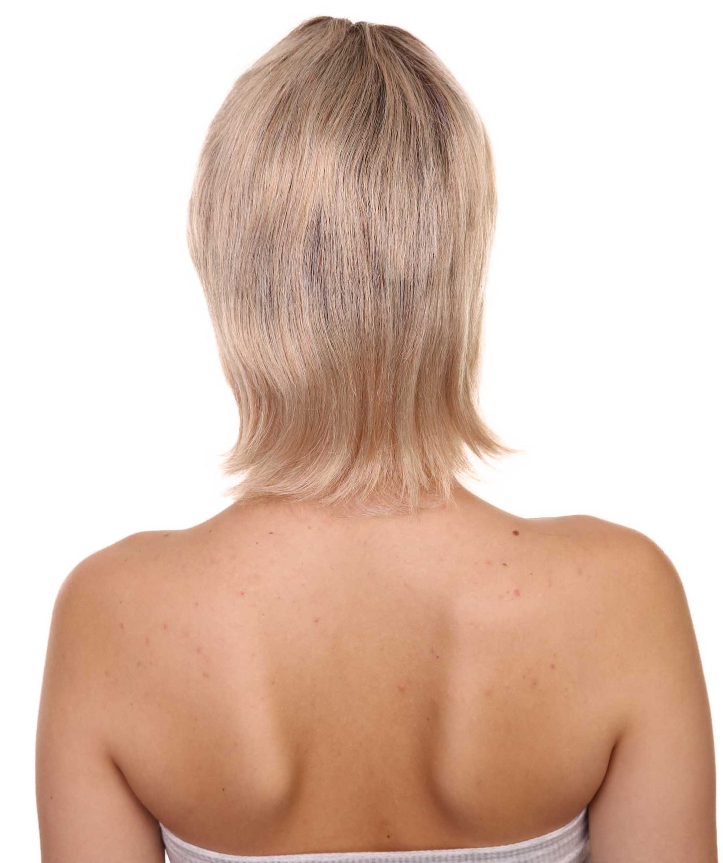 プレミアムハロウィンパーティーレディ H-5475 ミディアムレングス ブラウン セレブリティシンガーマレットウィッグ ブラウン