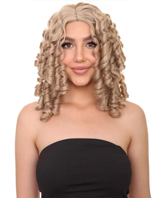 コロニアルレディ ブロンドウィッグ H-4198 歴史的キャラクターコスプレハロウィンウィッグ プレミアム通気性キャップレスキャップ